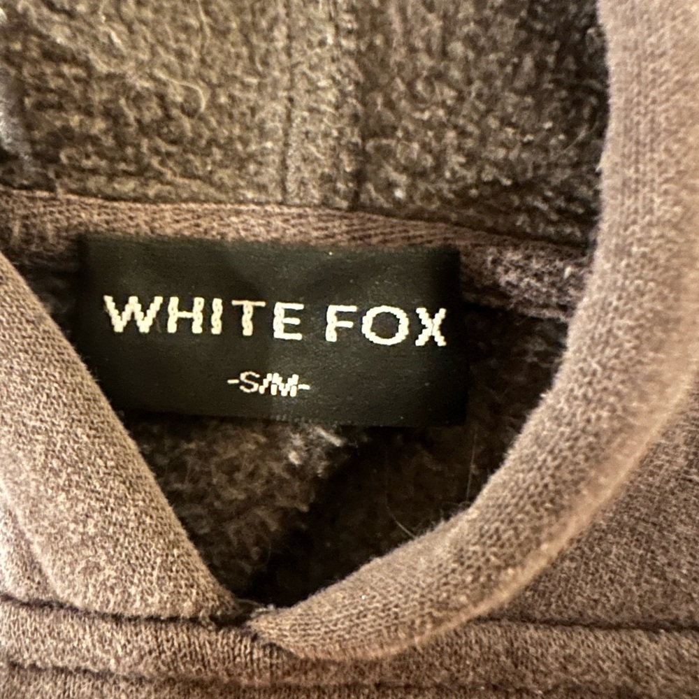 White Fox Boutique Gray Hoodie with White Print - Picture 3 of 3